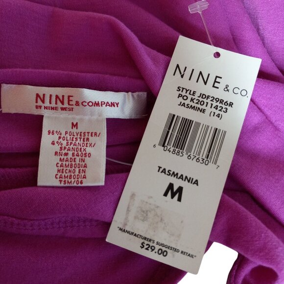 Nine & Co Size M Tank Top Baby Doll Purple Sleeveless Gold Sequin V Neck NEW - Picture 5 of 5